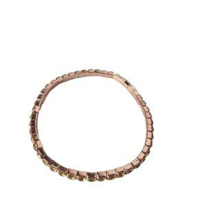Elegant Rhinestone Rose Gold Tone Shiny Stretch Bracelet Womens Costume Jewelry